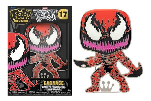 Funko Pop Pins Figura Carnage 17 Marvel Venom Metal Original