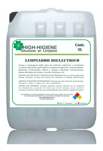 Imagen 2 de 2 de Limpiador Dieléctrico (cont. 20 Lt)