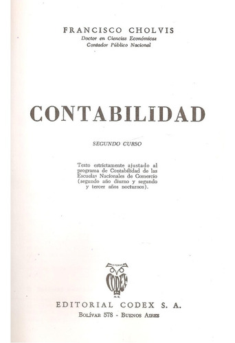 Contabilidad Segundo Curso Cholvis Codex