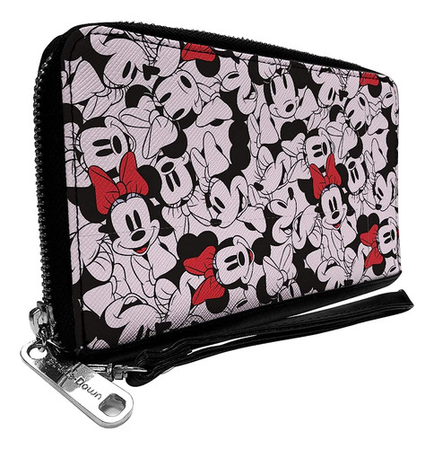 Cartera Rectangular De Poliuretano Con Cremallera Alrededor