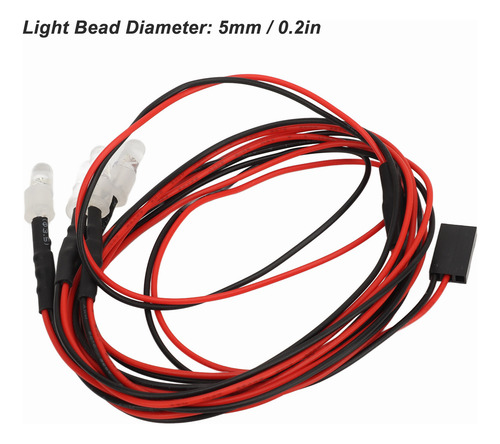Juego De 5 Luces Rc Car Parts, 7,4 V, 5 Mm, 2 Led Azules Y V