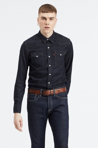 Imagen 4 de 6 de Camisa De Jean Levis Hombre Classic Western Shirt Azul