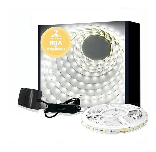 Kit Tira Led Calida 2 Metros + Interruptor + Fuente Alacena