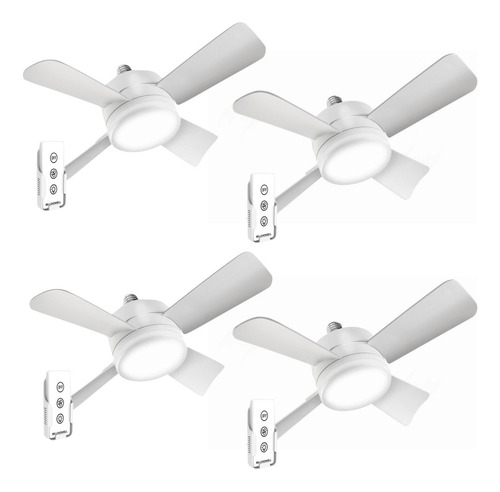 4 Pack Socket Fan | Foco-ventilador Portátil + Control 