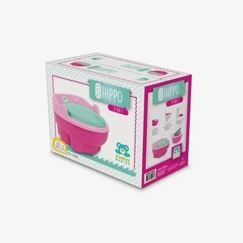 Pelela Hippo Infantil 3 En 1 Adaptador Y Escalon Kuma