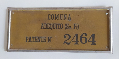 Antigua Patente De Carro, En Aluminio, Nunca Colocada