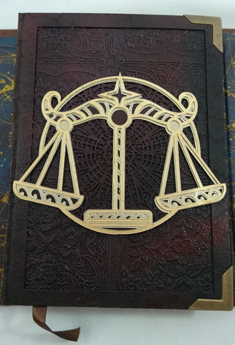 Imagem 2 de 7 de Diário Tema Signo De Libra Capa Couro Sintético