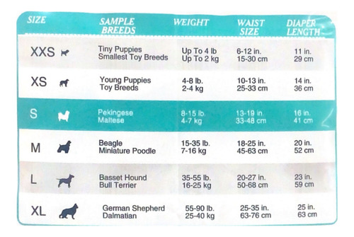 Pañales Para Perros Medianos Poodle O Beaggle 7 A 16kg - 12u Amarillo Pn-m-1