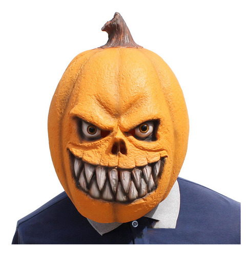 Máscara De Cabeza De Calabaza De Halloween, Casco Elástico
