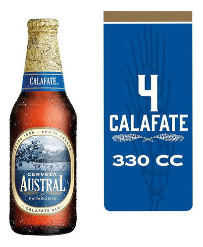 Pack 4 Cerveza Austral Calafate Botella 330cc