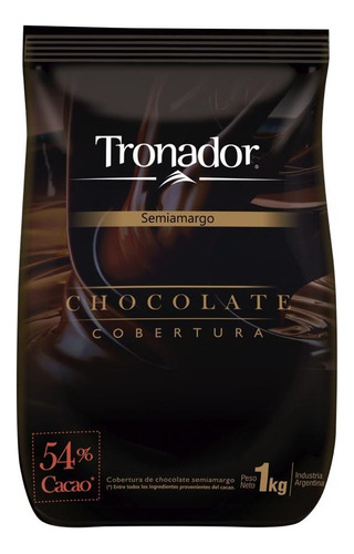 Chocolate Cobertura Tronador Semiamargo En Pins X 1kg