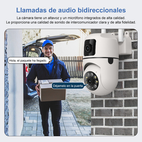 Cámara De Seguridad Wifi Exterior 8MP Doble Lente con Alarma Security Camera Surveillance Dual Screen Auto Tracking Full Color Outdoor IP Cameras 8x Zoom color Banco