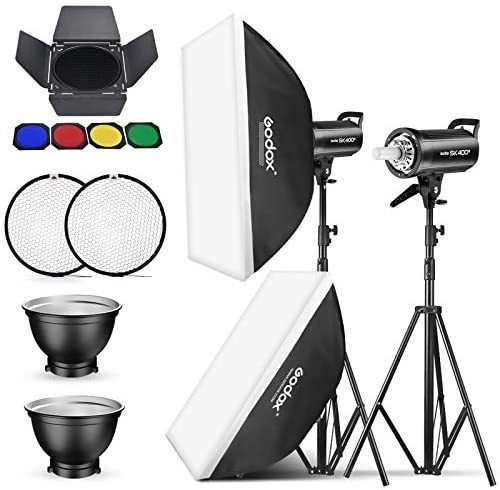 Flash Monolight Godox Sk400ii 800ws Con Softbox Y Soportes