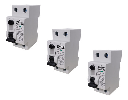 Interruptor Idr Bipolar Para Wallbox 40a Tipo A - 3 Peças