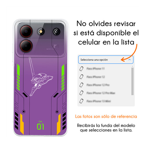 Funda Para Zte Evangelion Eva Test Type Unit 01 Anime Case