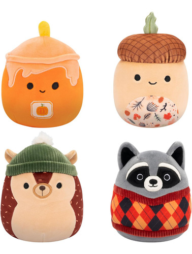 Pack 4 Squishmallows Harvest Peluches -