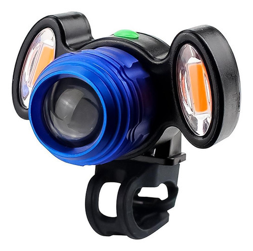 Farol Lanterna Bike Led T6 Com Zoom / Recarregável Azul