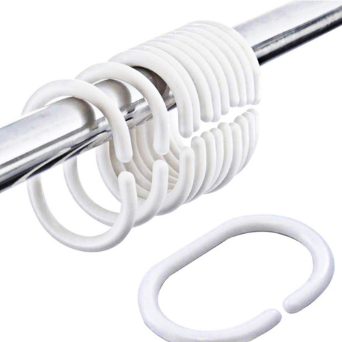 Imagen 1 de 6 de Ganchos Para Cortina De Baño Tipo Cadena No Se Oxida