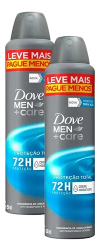 Antitranspirante em aerossol Dove Men+Care Proteção Total pacote de 2 u