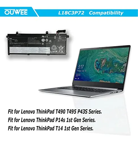 Bateria L18c3p72 Para Lenovo Thinkpad T490 T495 P43s Ver Mod