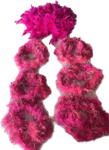 obmwang 9 pcs Feather Boas, Mardi Gras Boa Party Accessory, Black, White,  Pink