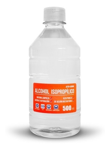 Imagen 1 de 1 de Alcohol Isopropilico En Botella 500cc 1/2 Medio Litro Full