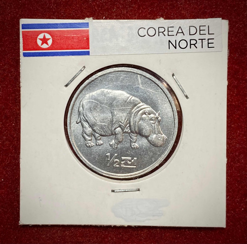 Moneda 1/2 Chon Corea Del Norte Km 190 Hipopótamo