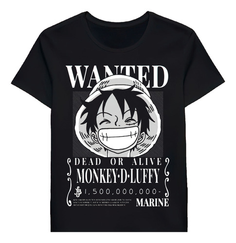 Remera Monkey D Luffy Wanted 63936996