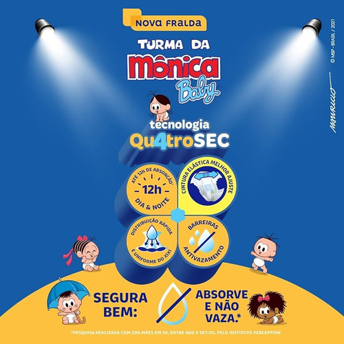 Fralda Turma Da Monica Jumbinho Xg Pacote C/12un Xg