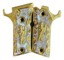 Comprar Cachas Beretta 92x San Judas Chapa Y Oro Con Tornillos