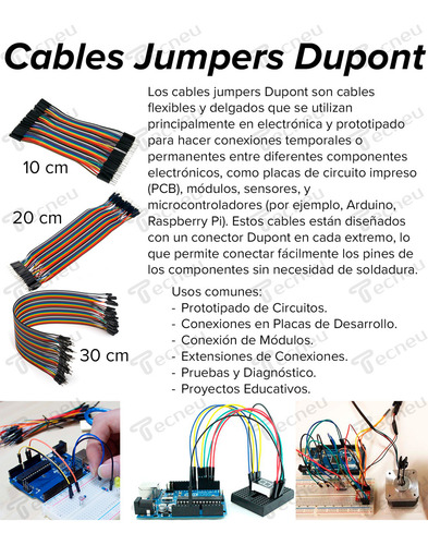 Cables Jumpers Dupont H-h M-m H-m 20cm 120 Pzas