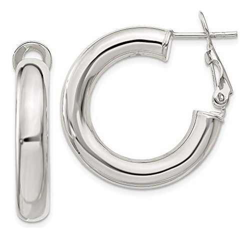 Aros Hoop De Plata 925 Omega 5x25mm.