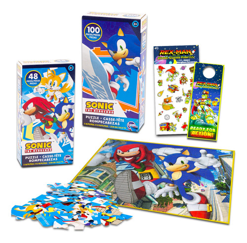 Sonic The Hedgehog - Juego De Rompecabezas Para Nios, Paquet