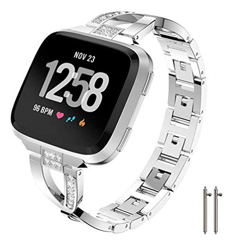 Banda Reloj Metal Brillante Fitbit Versa 2/lite (plata)