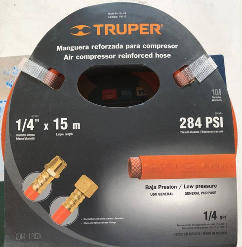 Imagen 3 de 3 de Manguera De Pvc, Baja Presión, 15 M, 1/4'', Truper 19015