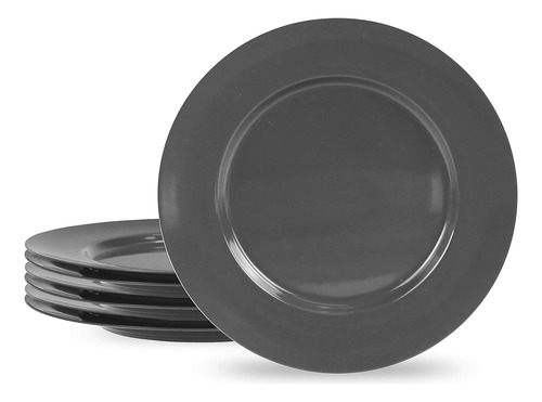Platos Set Redonda Melamina 6 Pzs 21.6 Cms Aperitivo