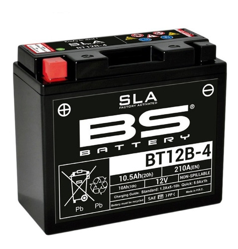 Batería Moto Bs Bt12b 4 Agm Yamaha Fz6 / Yzf R1/r6