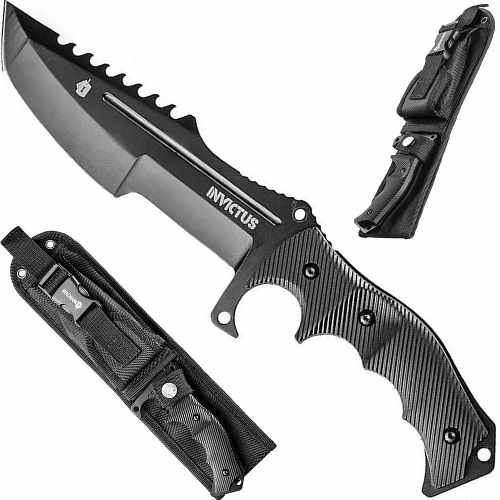 Faca Invictus Black Falcon Militar Bowie Full Tang Inox 420