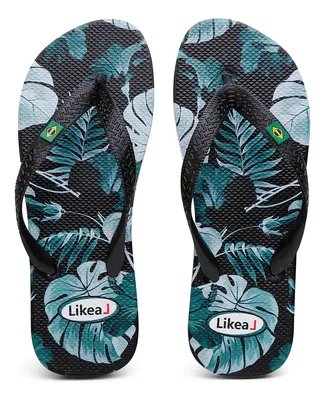 Chinelo Masculino Brasil Top Estampas 3d Premium Confort Folhagens 41