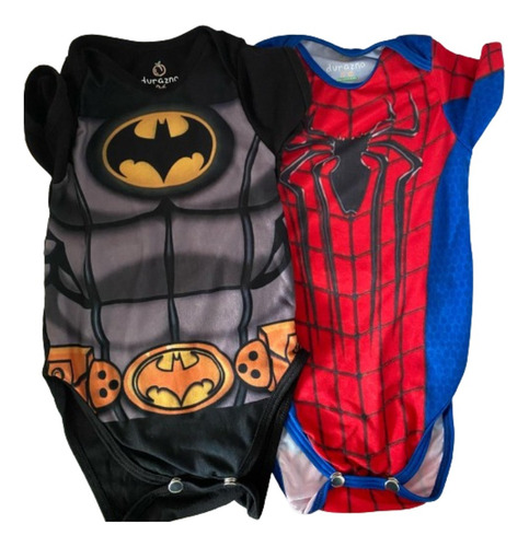 Mamelucos Super Heroe Difraz Body Bebe Batman Spiderman