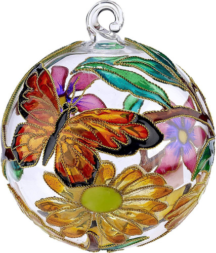 Adorno De Cristal De Cloisonné Fl De Mariposa Hecho A ...