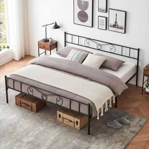 Base De Cama King Con Cabecero Y Estribo, Plataforma Almacen