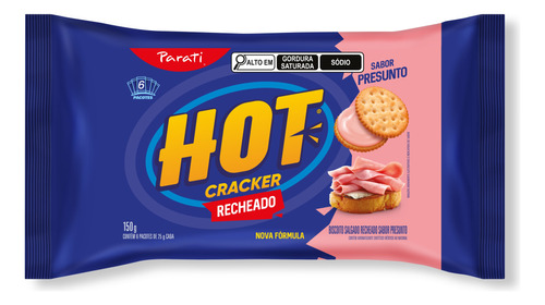 Biscoito Recheado Hot Cracker Presunto Parati 150g