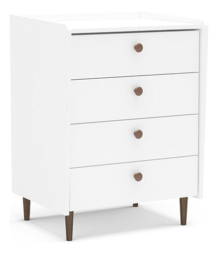 Mobi Cómoda 56.5cm Madera Córcega Blanco 4 Cajones Recamara