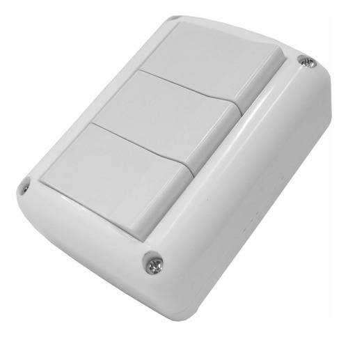 Llave De Luz 3 Teclas Interruptores Aplicar De Superficie Color Blanco Voltaje Nominal 10v