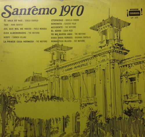 Festival De San Remo 1970 Italia Vinilo Argentino Lp Pvl