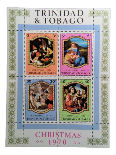 Trinidad & Tobago Arte, Bloque Sc 194 Navidad 70 Mint L16531