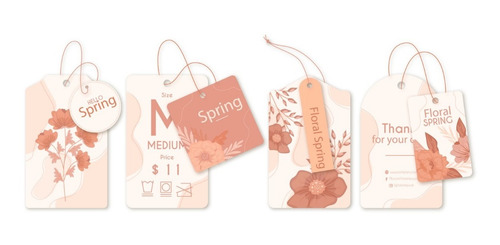 100 Tags Etiquetas Personalizadas Papel Ilustracion 300gr