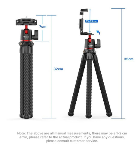 Imagen 2 de 9 de Tripode Flexible Ulanzi Mt-11 Con Bola 360 Y Soporte Celular