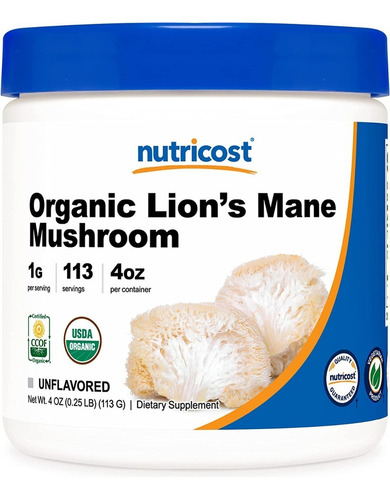 Hongo Melena De Leon Certificada 113g Nutricost Sabor Sin Sabor